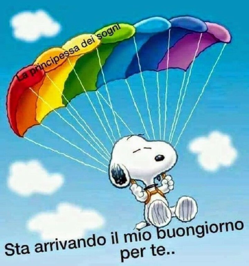 Buongiorno arcobaleno Snoopy