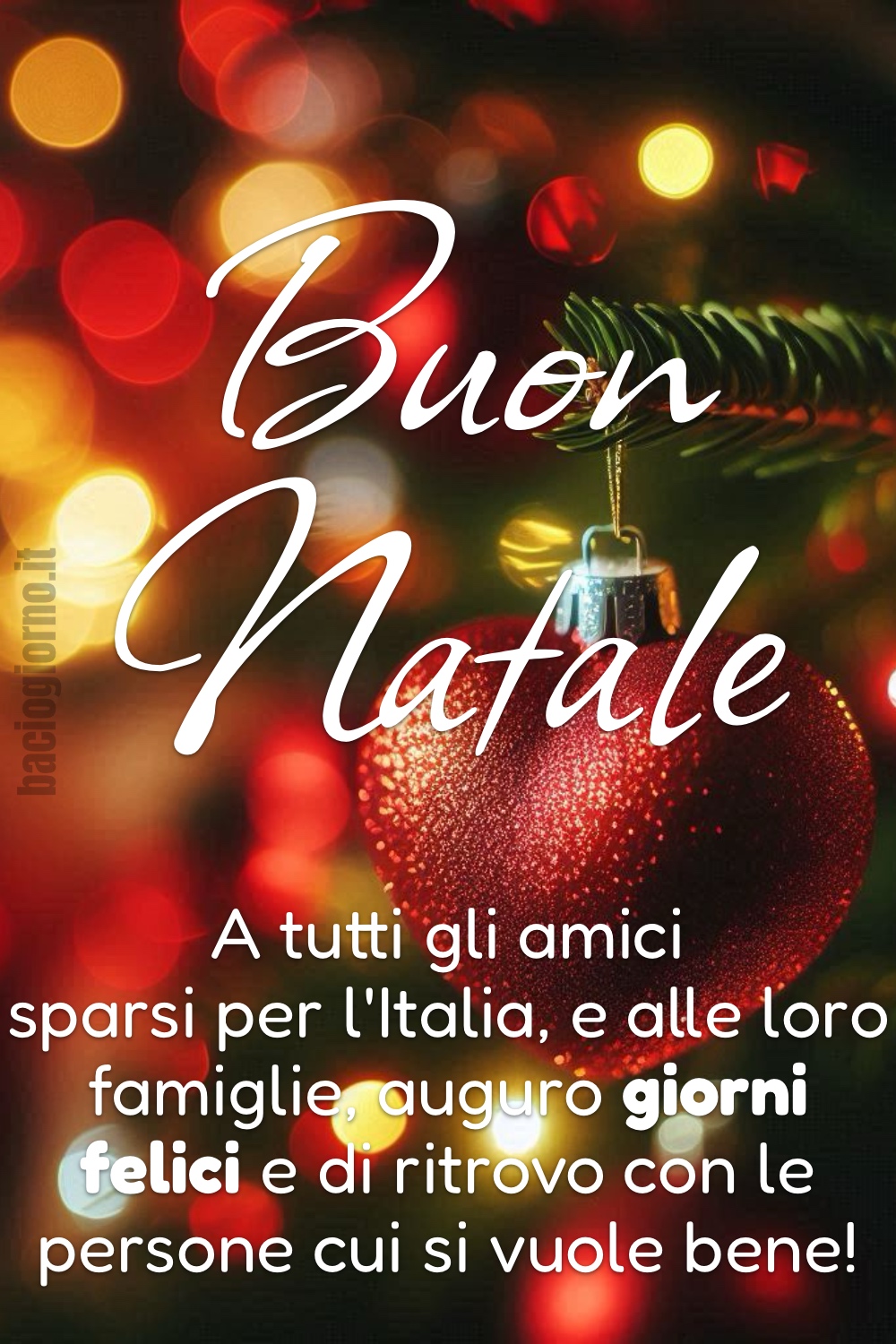 Buon Natale. A tutti gli amici sparsi per l'Italia, e alle loro famiglie, auguro giorni felici e di ritrovo con le persone cui si vuole bene!